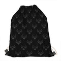 Black And White Bull Pattern Print Drawstring Bag