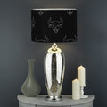 Black And White Bull Pattern Print Drum Lamp Shade