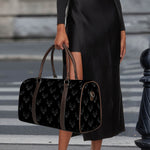 Black And White Bull Pattern Print Duffle Bag