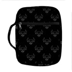 Black And White Bull Pattern Print Front Pocket Bible Bag