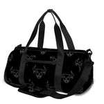 Black And White Bull Pattern Print Gym Bag