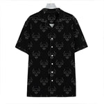Black And White Bull Pattern Print Hawaiian Shirt