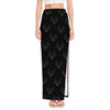 Black And White Bull Pattern Print High Slit Maxi Skirt