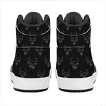 Black And White Bull Pattern Print High Top Leather Sneakers