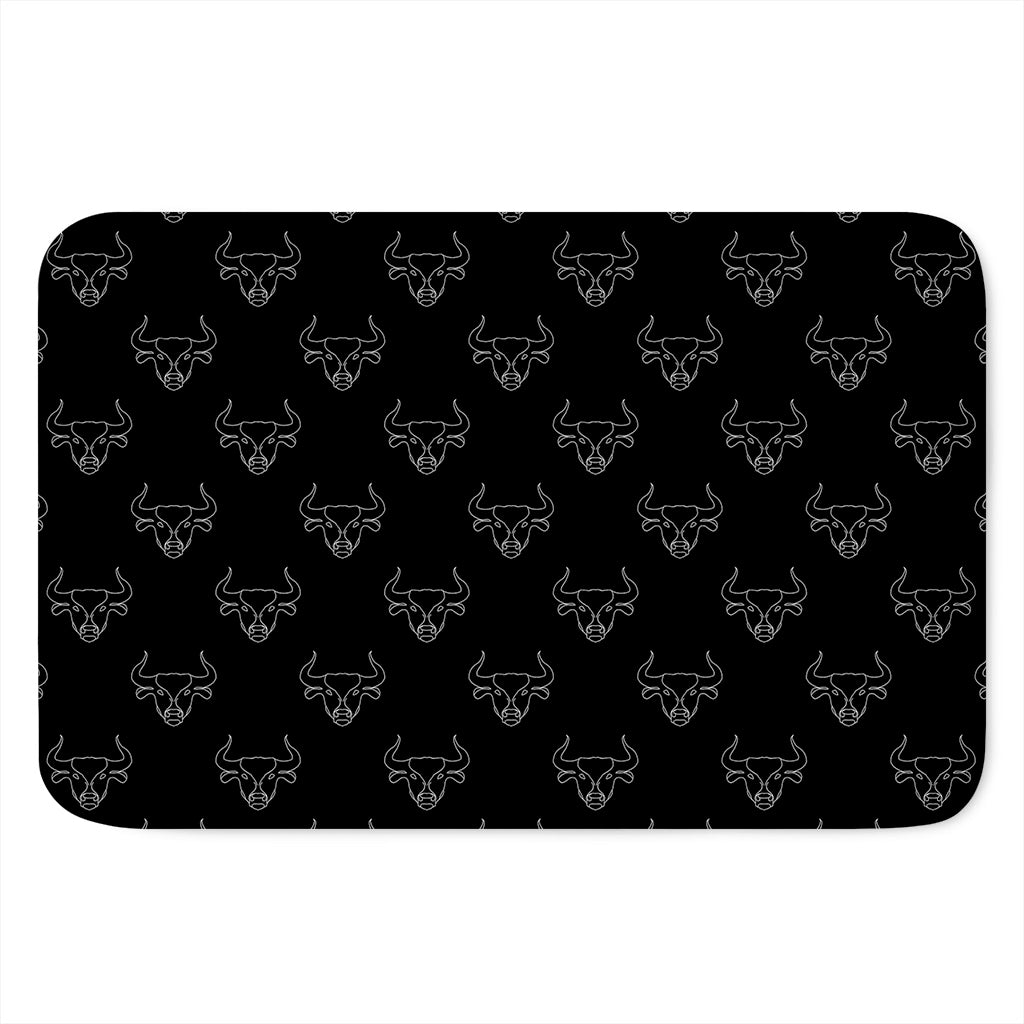 Black And White Bull Pattern Print Indoor Door Mat