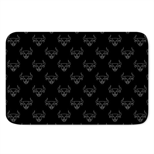Black And White Bull Pattern Print Indoor Door Mat