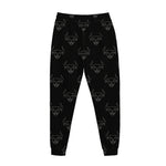 Black And White Bull Pattern Print Jogger Pants