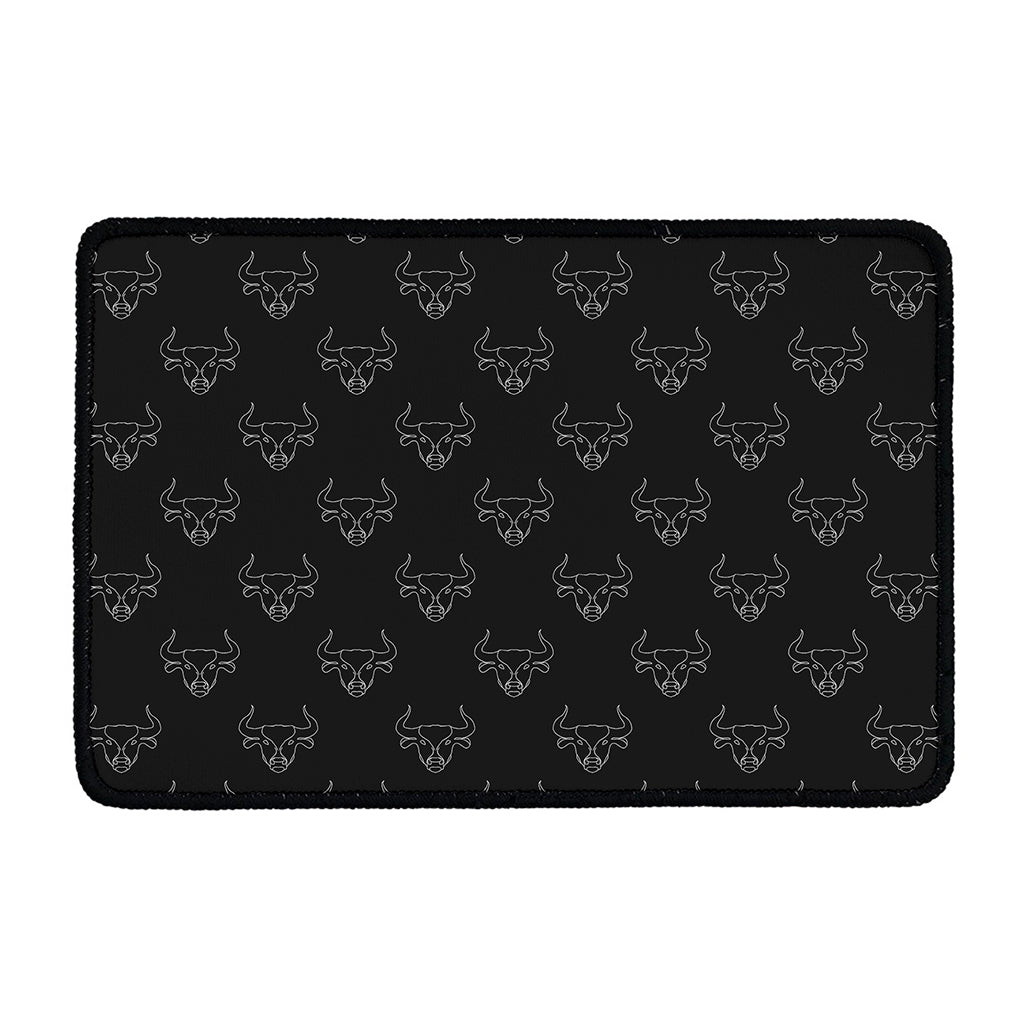 Black And White Bull Pattern Print Kitchen Mat