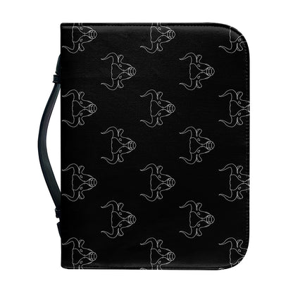 Black And White Bull Pattern Print Leather Bible Cover