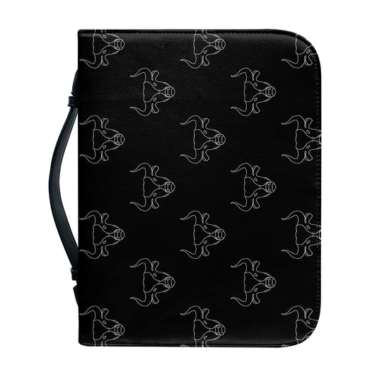 Black And White Bull Pattern Print Leather Bible Cover