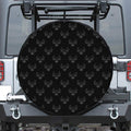 Black And White Bull Pattern Print Leather Spare Tire Cover
