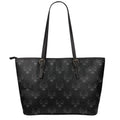 Black And White Bull Pattern Print Leather Tote Bag With Zipper