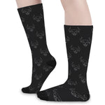 Black And White Bull Pattern Print Long Socks