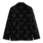 Black And White Bull Pattern Print Men's Blazer