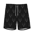 Black And White Bull Pattern Print Men's Athletic Shorts