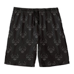 Black And White Bull Pattern Print Men's Swim Trunks