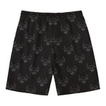 Black And White Bull Pattern Print Men's Swim Trunks