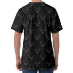 Black And White Bull Pattern Print Men's Velvet T-Shirt