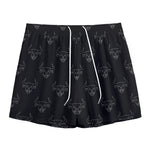 Black And White Bull Pattern Print Mesh Shorts