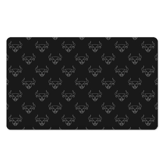 Black And White Bull Pattern Print Polyester Doormat