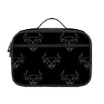 Black And White Bull Pattern Print Portable Lunch Bag
