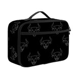 Black And White Bull Pattern Print Portable Lunch Bag