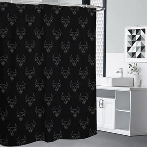 Black And White Bull Pattern Print Premium Shower Curtain