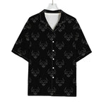 Black And White Bull Pattern Print Rayon Hawaiian Shirt