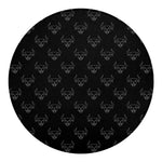 Black And White Bull Pattern Print Round Blanket