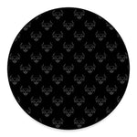 Black And White Bull Pattern Print Round Floor Mat