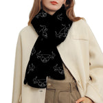 Black And White Bull Pattern Print Scarf