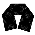 Black And White Bull Pattern Print Scarf