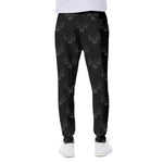Black And White Bull Pattern Print Scuba Joggers