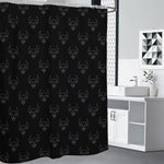 Black And White Bull Pattern Print Shower Curtain