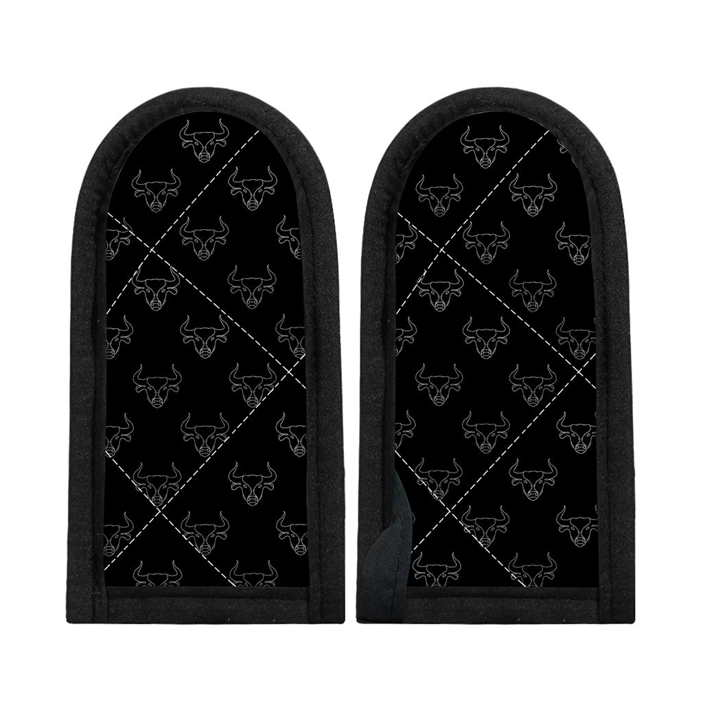 Black And White Bull Pattern Print Skillet Handle Cover