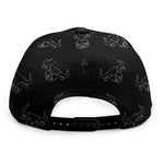 Black And White Bull Pattern Print Snapback Cap