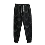 Black And White Bull Pattern Print Sweatpants