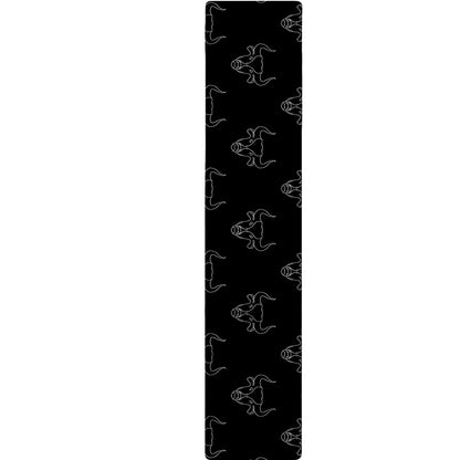 Black And White Bull Pattern Print Table Runner