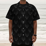 Black And White Bull Pattern Print Textured Short Sleeve Shirt