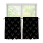 Black And White Bull Pattern Print Tier Curtains