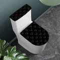 Black And White Bull Pattern Print Toilet Lid And Tank Cover Set