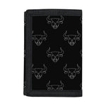 Black And White Bull Pattern Print Trifold Wallet