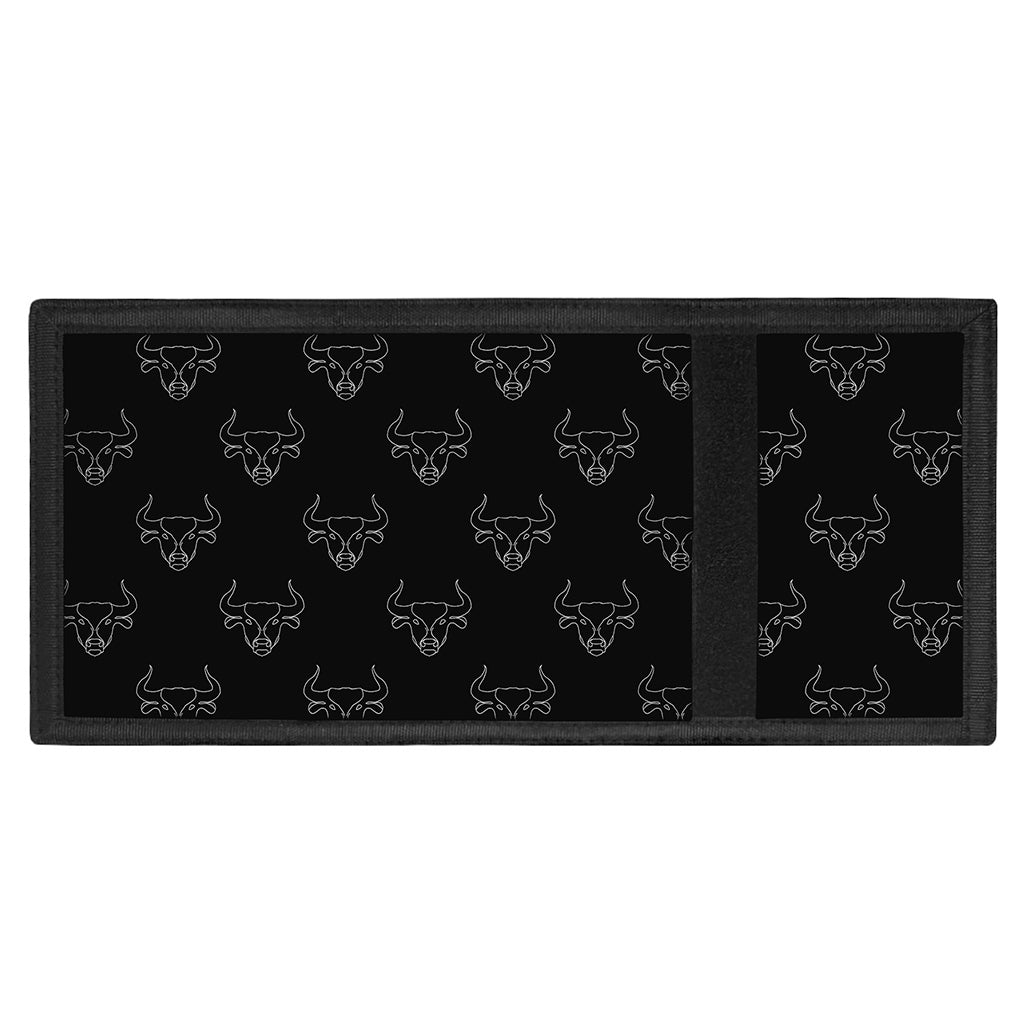 Black And White Bull Pattern Print Trifold Wallet
