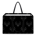 Black And White Bull Pattern Print Utility Tote Bag