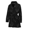 Black And White Bull Pattern Print Women's Bathrobe