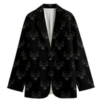 Black And White Bull Pattern Print Women's Blazer