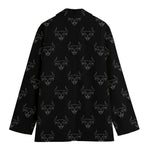 Black And White Bull Pattern Print Women's Blazer