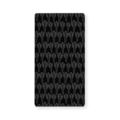 Black And White Cactus Pattern Print Baby Crib Sheet