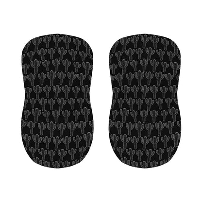 Black And White Cactus Pattern Print Bar Stool Covers