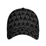 Black And White Cactus Pattern Print Baseball Cap